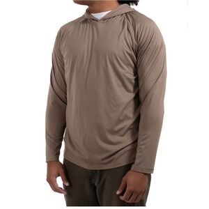 Habit Mens Desert Taupe Lightweight Bamboo Rayon Hoodie Long‎ Sleeve size Medium
